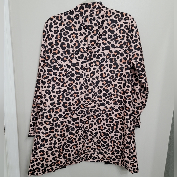 WIDELIA Open Front Leopard Duster Jacket Size L - Picture 3 of 6